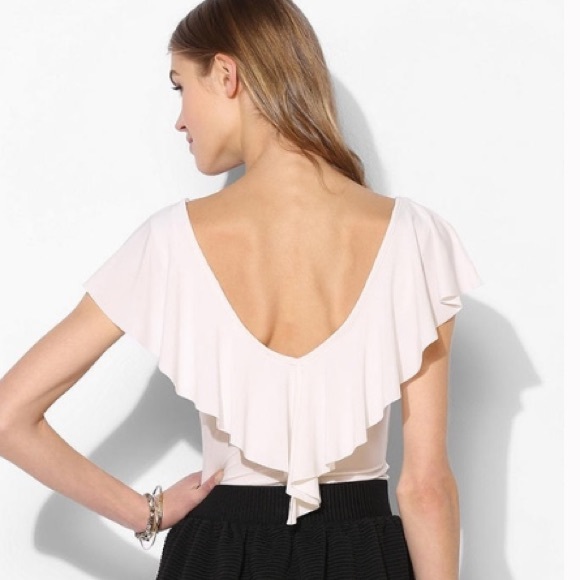 Pins And Needles Ruffle V-Neck Top BLACK - Picture 2 of 7